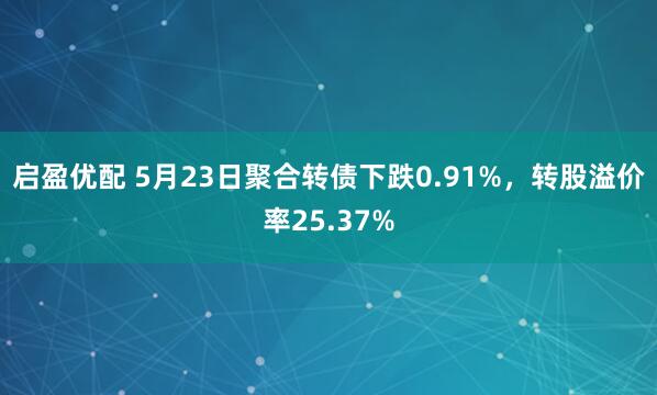 启盈优配 5月23日聚合转债下跌0.91%，转股溢价率25.37%