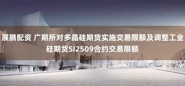 展鵬配资 广期所对多晶硅期货实施交易限额及调整工业硅期货SI2509合约交易限额