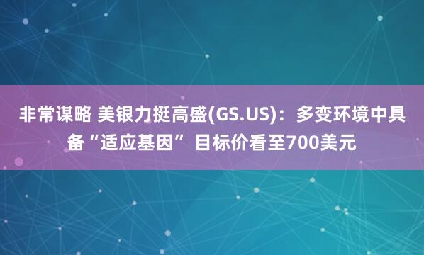 非常谋略 美银力挺高盛(GS.US)：多变环境中具备“适应基因” 目标价看至700美元